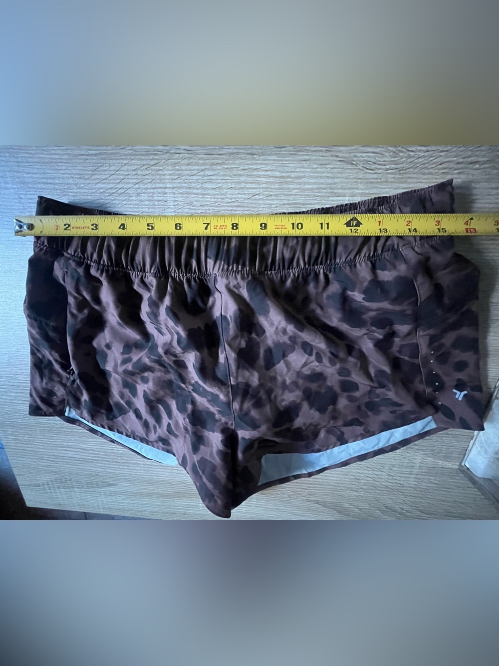 Brown Black Leopard Print Athletic Shorts size M - Picture 3 of 14